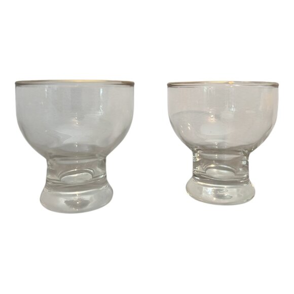 Vintage Clear Lowball Old Fashioned Rock Glasses With Gold Rim 2.5 in Tall Lot o - Picture 5 of 8